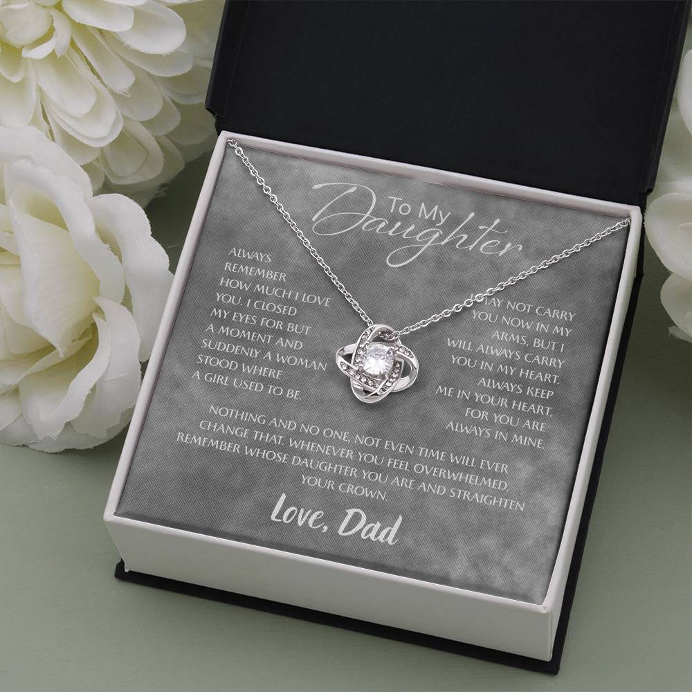 To My Daughter Necklace Card – Encouragement Gift from Mom, Jewelry Card with Inspirational Message, Birthday or Graduation Gift