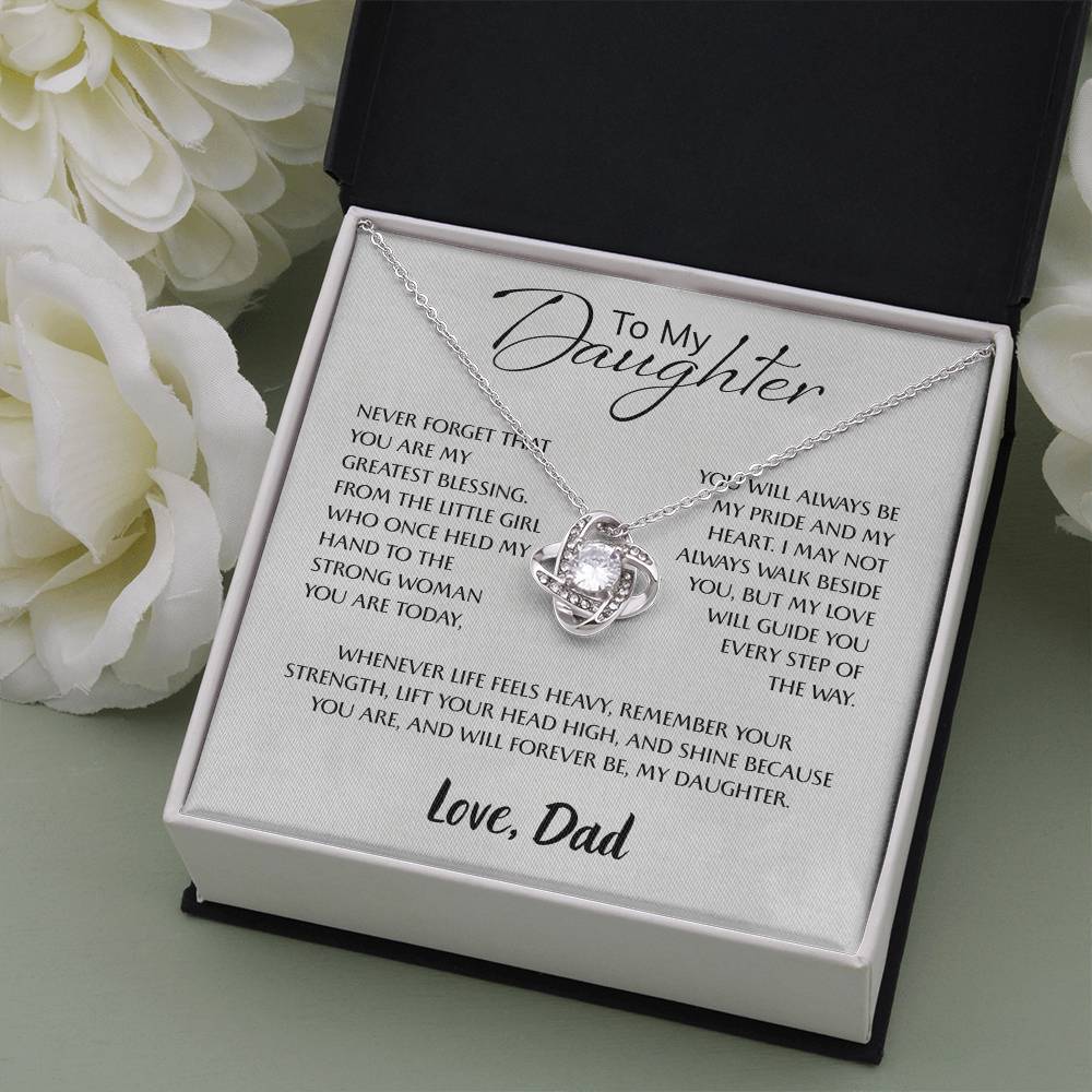 To My Daughter Necklace Card – Encouragement Gift from Mom, Jewelry Card with Inspirational Message, Birthday or Graduation Gift