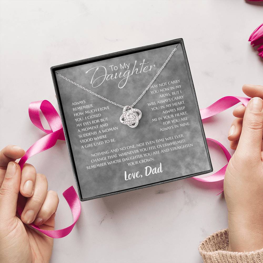 To My Daughter Necklace Card – Encouragement Gift from Mom, Jewelry Card with Inspirational Message, Birthday or Graduation Gift