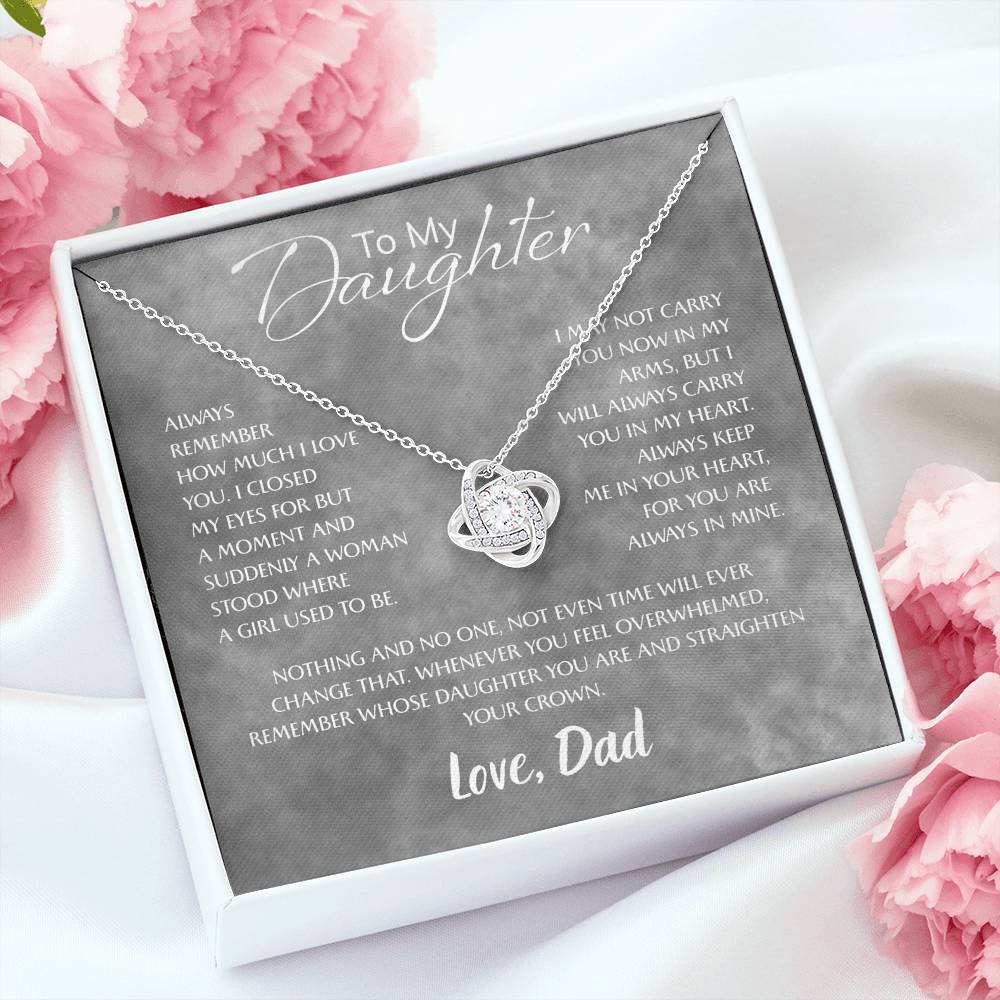 To My Daughter Necklace Card – Encouragement Gift from Mom, Jewelry Card with Inspirational Message, Birthday or Graduation Gift