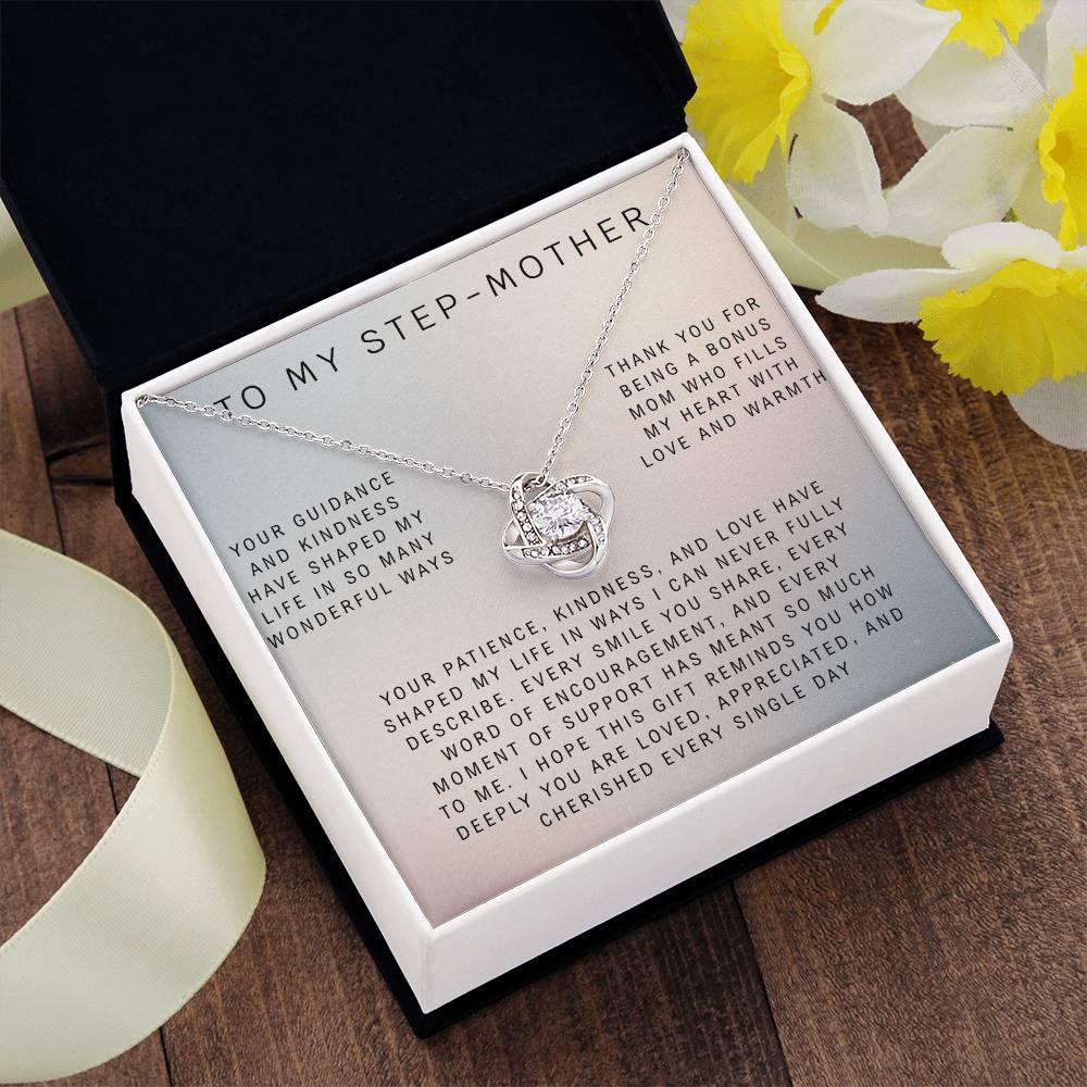 Stainless Steel Heart Necklace for Stepmom – Appreciation Gift from Daughter or Son for Birthday, Mother’s Day