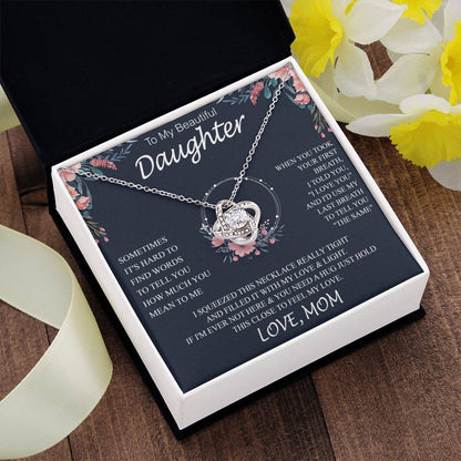 To My Beautiful Daughter sometimes Knot Necklace Template Silver coanh Main up AMZVippppp