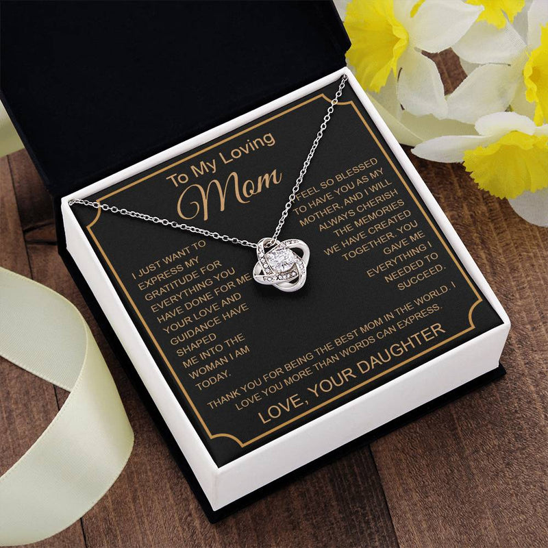 To My Loving Mom Knot Necklace Template Silver coanh Main up AMZVippppp