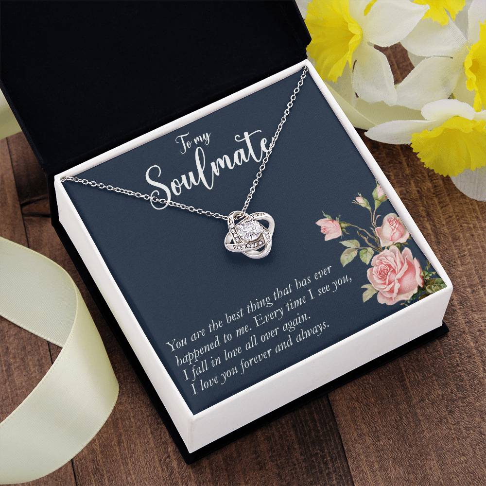to my Soulmate you are Knot Necklace Template Silver coanh Main up AMZVippppp