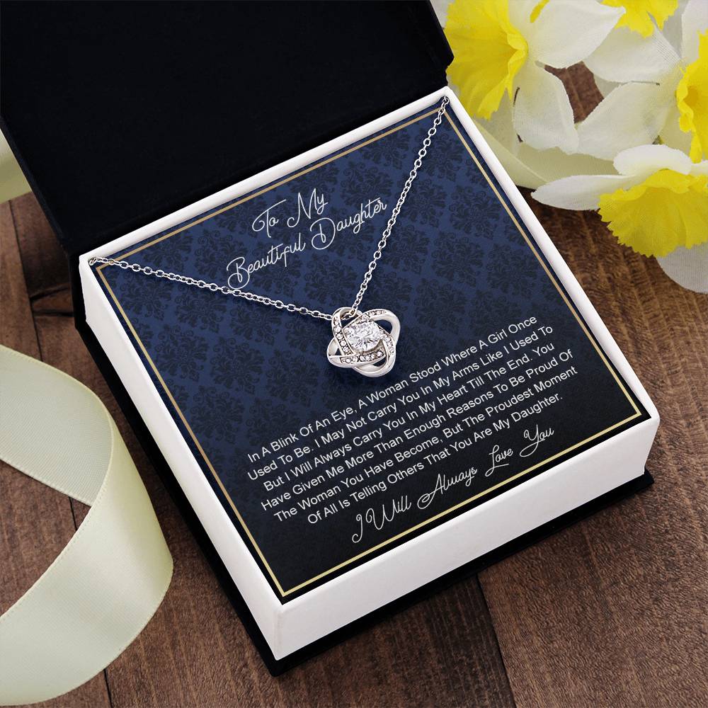 To My beautiful Daughter From In A Knot Necklace Template Silver coanh Main up AMZVippppp