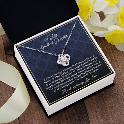 To My beautiful Daughter From In A Knot Necklace Template Silver coanh Main up AMZVippppp