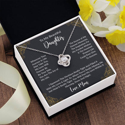 To My Beautiful Daughter Knot Necklace Template Silver coanh Main up AMZVippppp