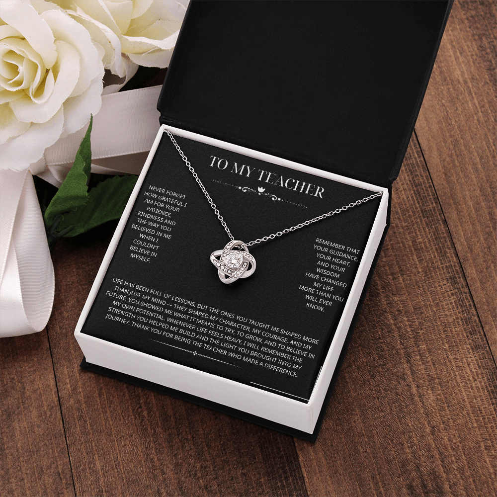 Teacher Necklace for Women, Stainless Steel Pendant with Appreciation Card – Meaningful Thank You Gift for Female Teacher, End of Year, Christmas