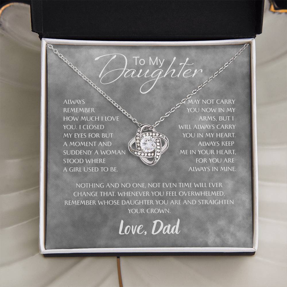 To My Daughter Necklace Card – Encouragement Gift from Mom, Jewelry Card with Inspirational Message, Birthday or Graduation Gift