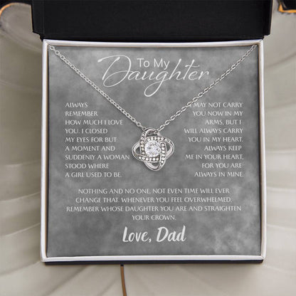 To My Daughter Necklace Card – Encouragement Gift from Mom, Jewelry Card with Inspirational Message, Birthday or Graduation Gift