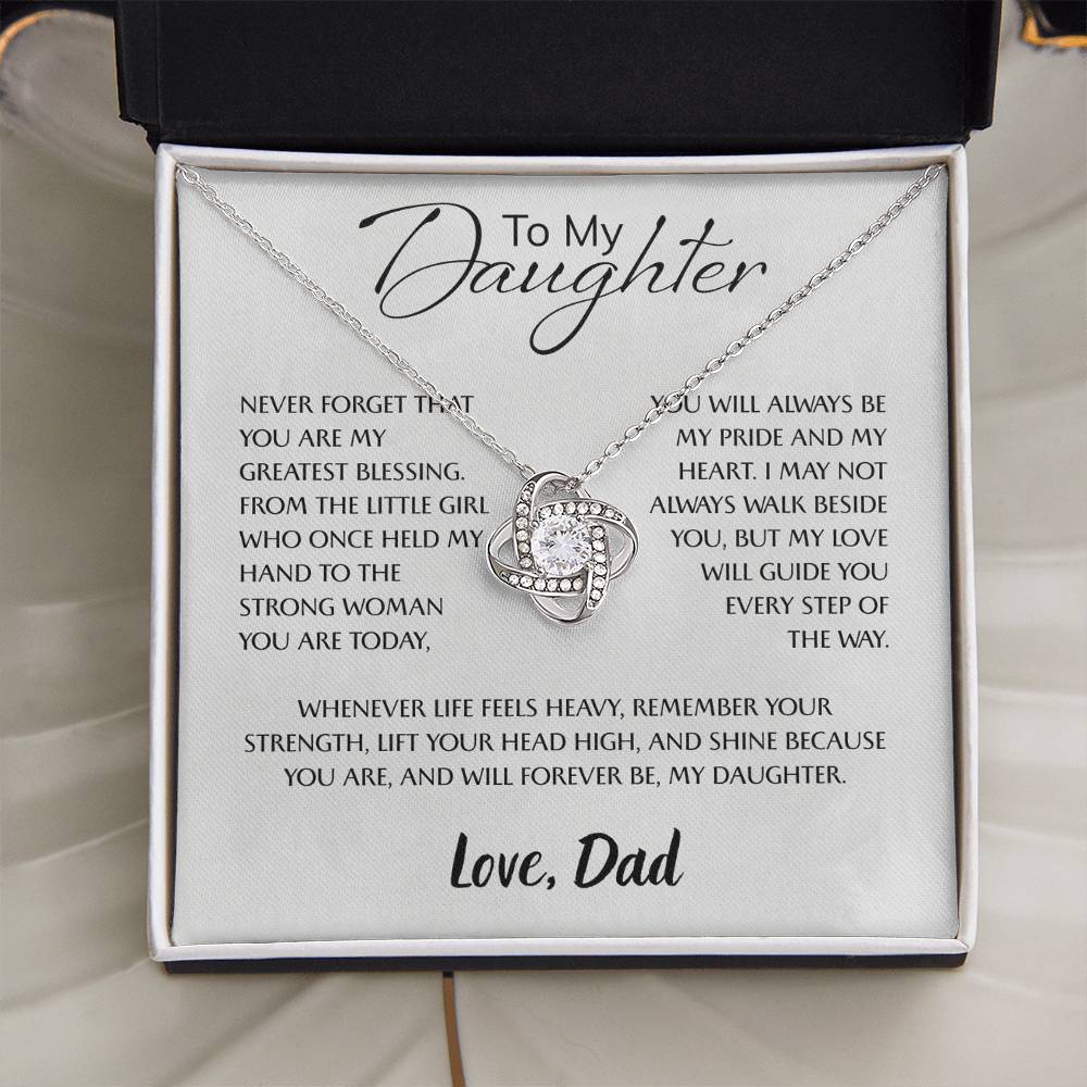 To My Daughter Necklace Card – Encouragement Gift from Mom, Jewelry Card with Inspirational Message, Birthday or Graduation Gift