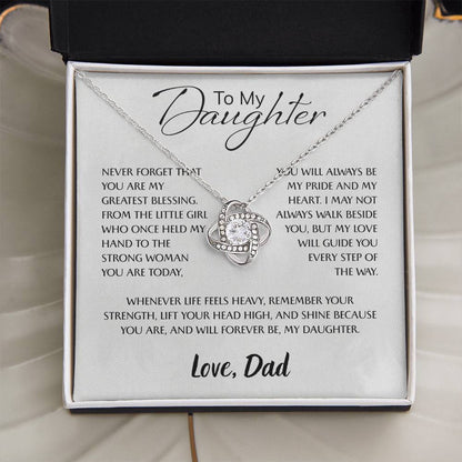 To My Daughter Necklace Card – Encouragement Gift from Mom, Jewelry Card with Inspirational Message, Birthday or Graduation Gift