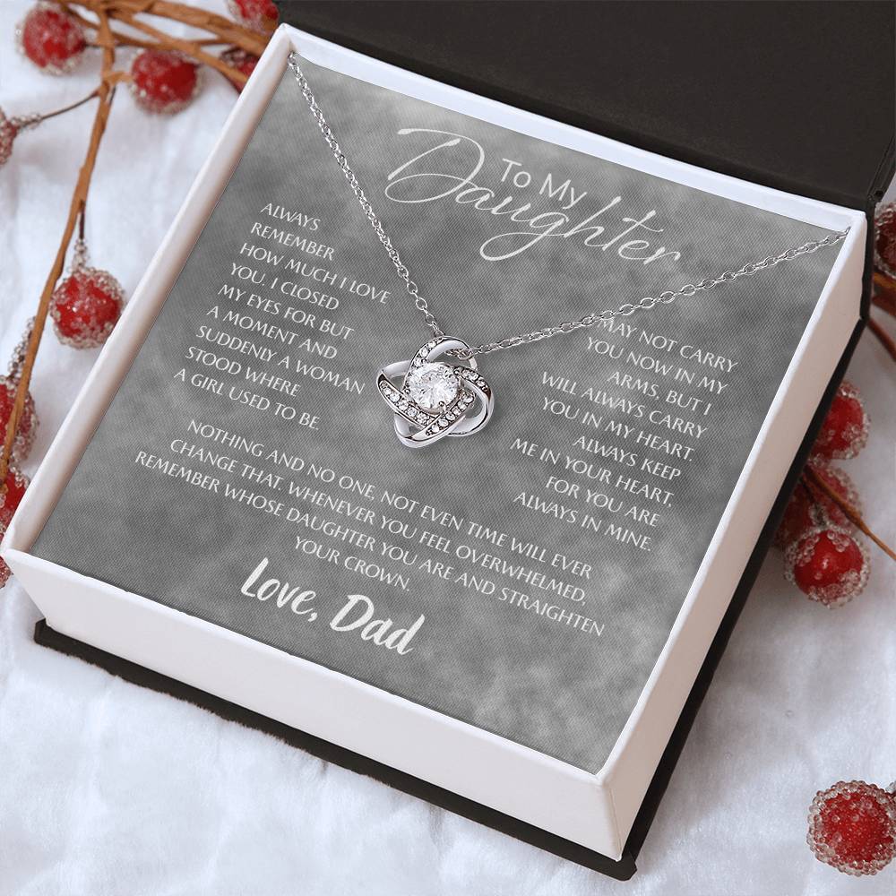 To My Daughter Necklace Card – Encouragement Gift from Mom, Jewelry Card with Inspirational Message, Birthday or Graduation Gift