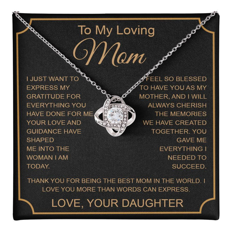 To My Loving Mom Knot Necklace Template Silver coanh Main up AMZVippppp