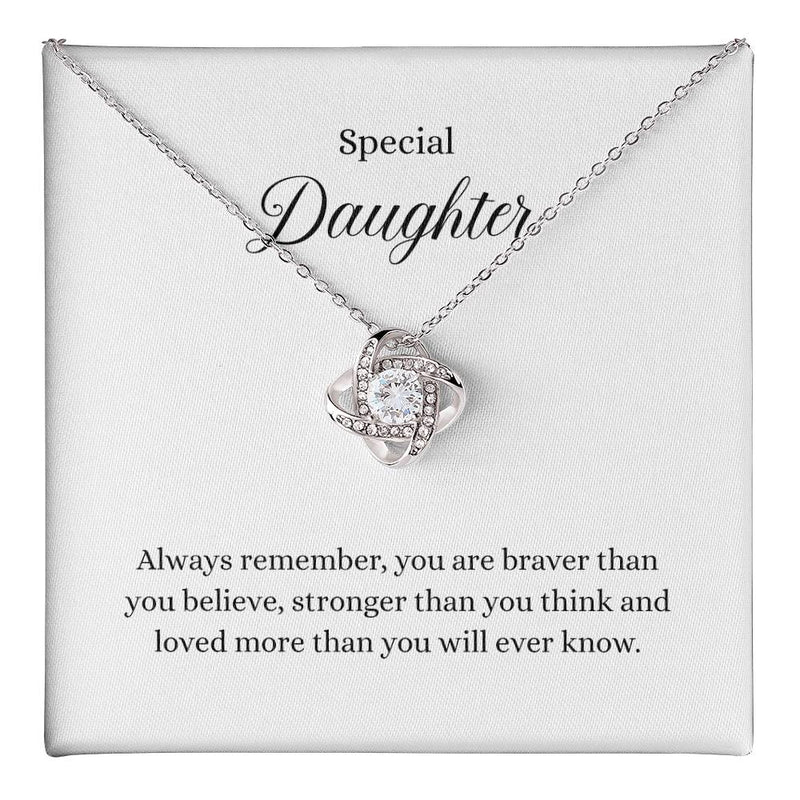 Special Daughter Knot Necklace Template Silver coanh Main up AMZVippppp