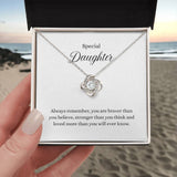 Special Daughter Knot Necklace Template Silver coanh Main up AMZVippppp