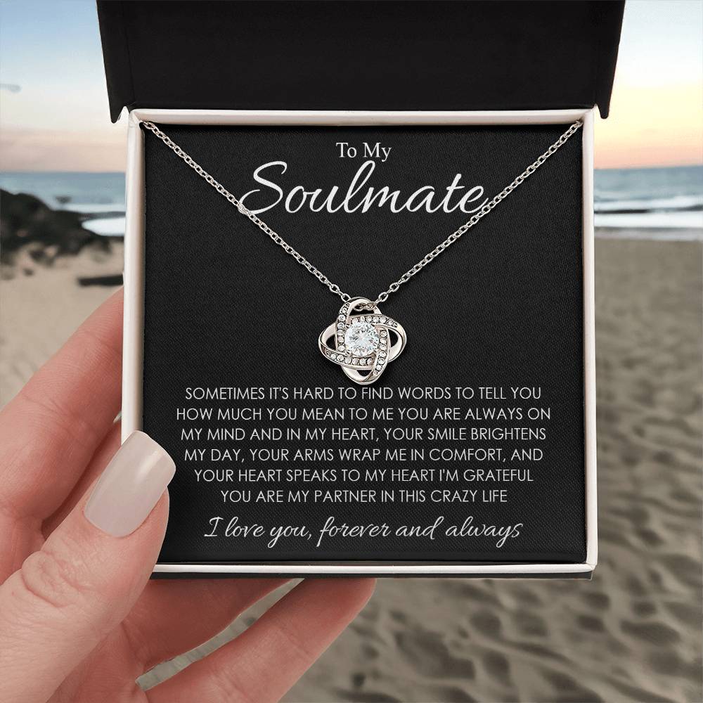 to my soulmate sometimes Knot Necklace Template Silver coanh Main up AMZVippppp