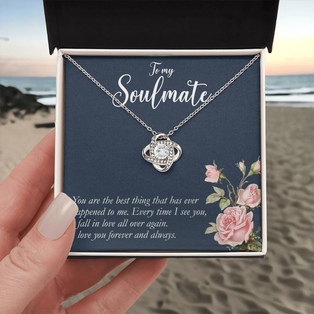 to my Soulmate you are Knot Necklace Template Silver coanh Main up AMZVippppp
