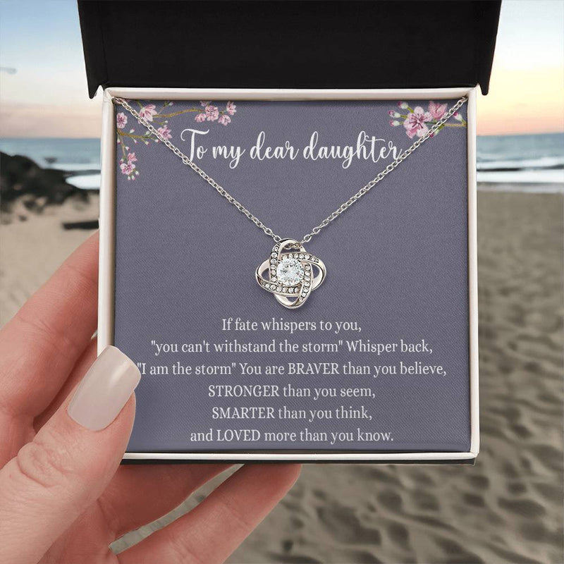 To my dear daughter Knot Necklace Template Silver coanh Main up AMZVippppp