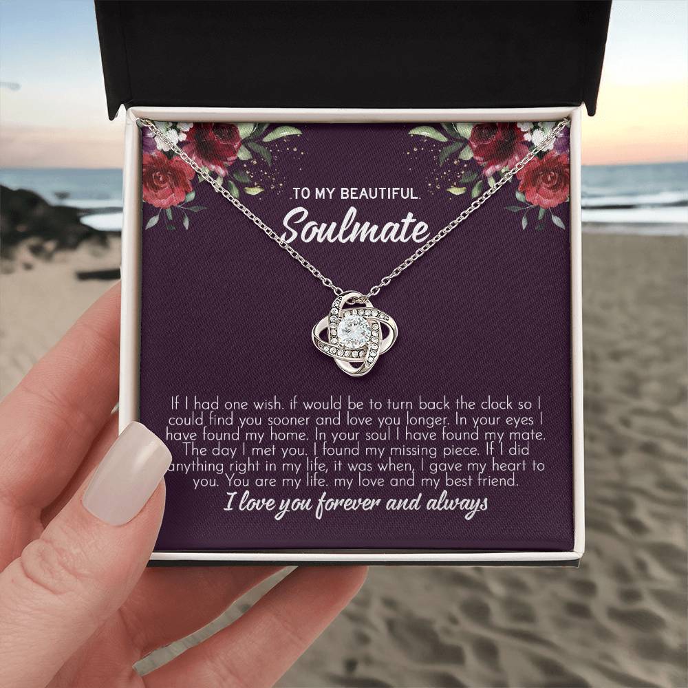 to my beautiful soulmate Knot Necklace Template Silver coanh Main up AMZVippppp