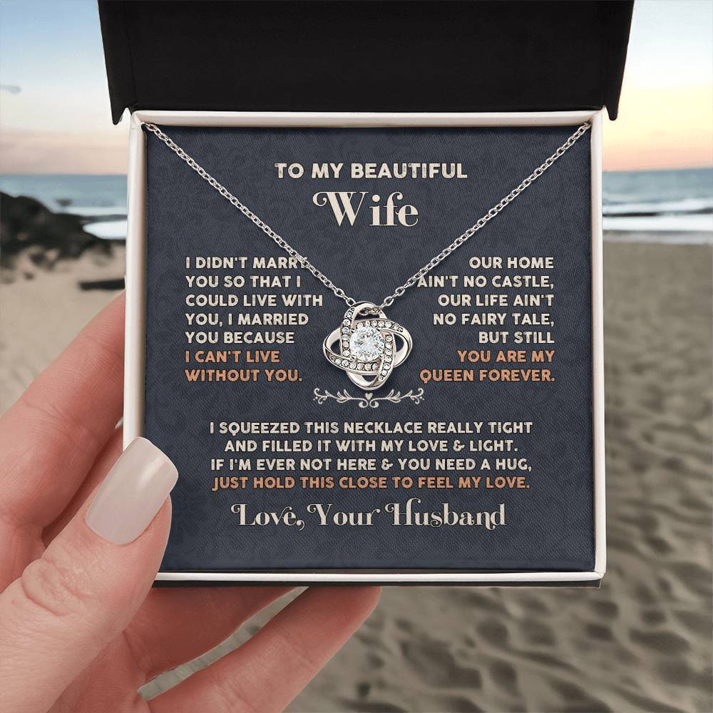 Wife love you Husaband Knot Necklace for Granddaughter Vippppp