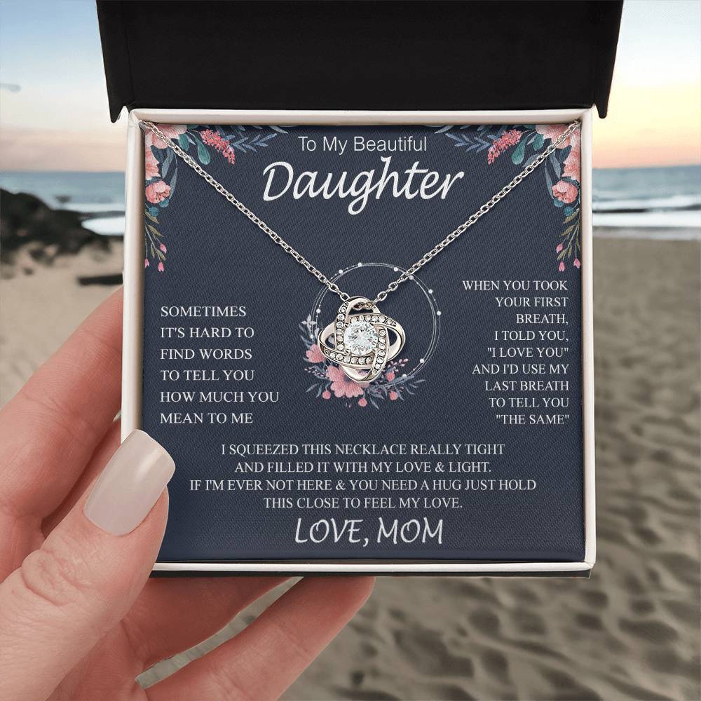 To My Beautiful Daughter sometimes Knot Necklace Template Silver coanh Main up AMZVippppp