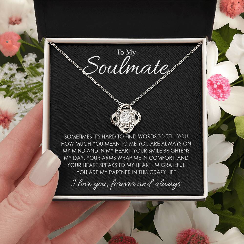 to my soulmate sometimes Knot Necklace Template Silver coanh Main up AMZVippppp