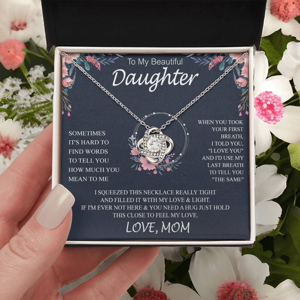 To My Beautiful Daughter sometimes Knot Necklace Template Silver coanh Main up AMZVippppp