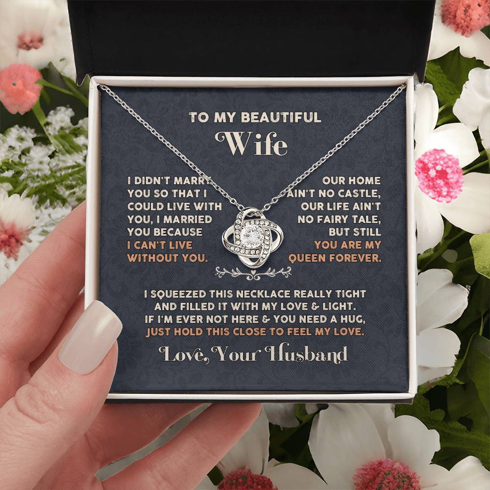 Wife love you Husaband Knot Necklace for Granddaughter Vippppp