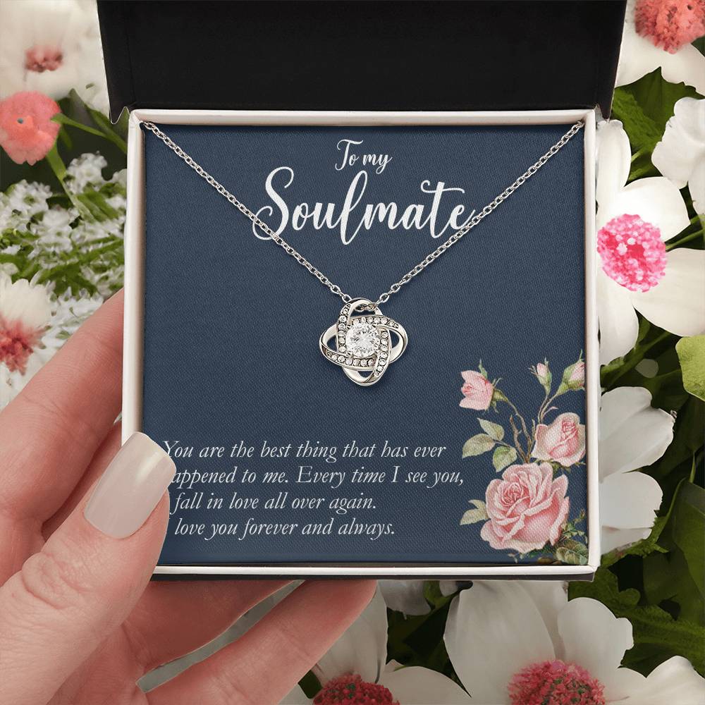 to my Soulmate you are Knot Necklace Template Silver coanh Main up AMZVippppp