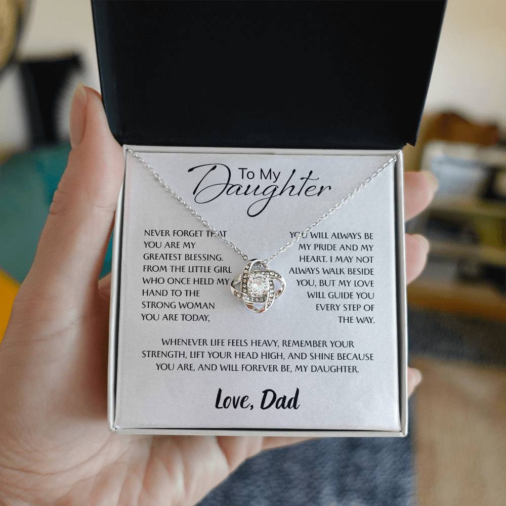 Daughter Gifts from Mom – To My Daughter 925 Sterling Silver Pendant Necklace with Heartfelt Message Card, Birthday Graduation Christmas Jewelry