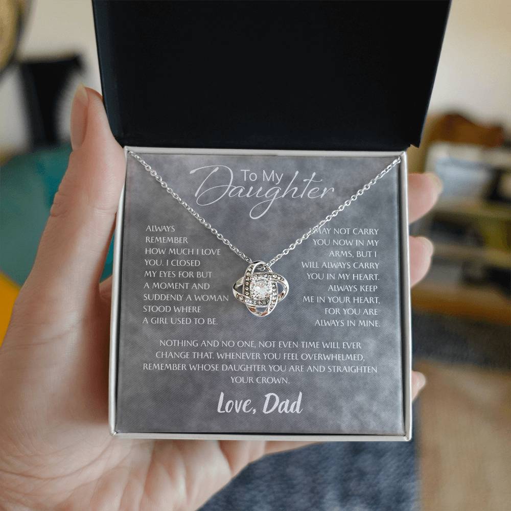 To My Daughter Necklace Card – Encouragement Gift from Mom, Jewelry Card with Inspirational Message, Birthday or Graduation Gift