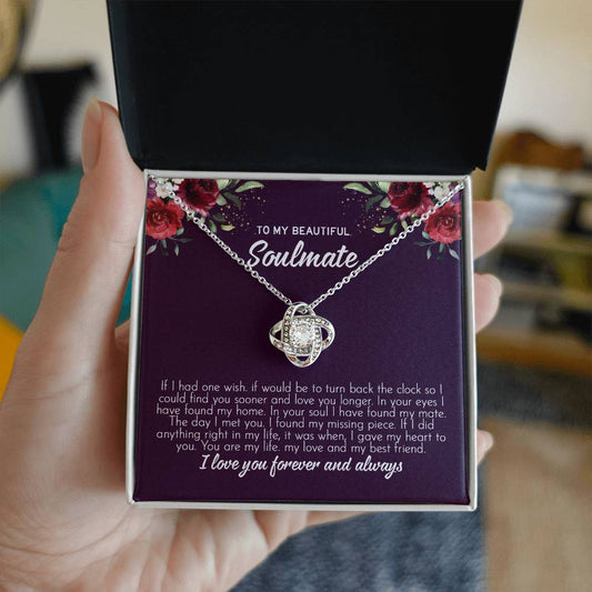 to my beautiful soulmate Knot Necklace Template Silver coanh Main up AMZVippppp