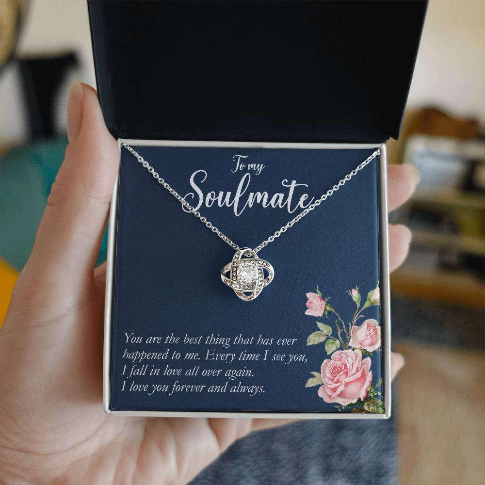 to my Soulmate you are Knot Necklace Template Silver coanh Main up AMZVippppp