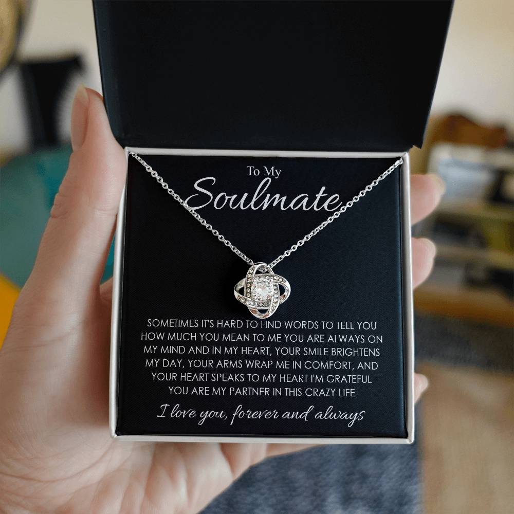 to my soulmate sometimes Knot Necklace Template Silver coanh Main up AMZVippppp