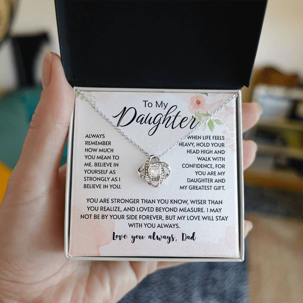 Daughter Gifts from Mom – To My Daughter 925 Sterling Silver Pendant Necklace with Heartfelt Message Card, Birthday Graduation Christmas Jewelry