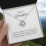 Special Daughter Knot Necklace Template Silver coanh Main up AMZVippppp