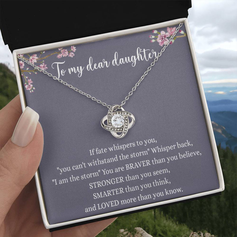 To my dear daughter Knot Necklace Template Silver coanh Main up AMZVippppp