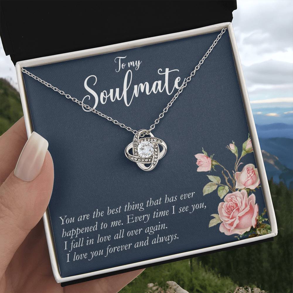 to my Soulmate you are Knot Necklace Template Silver coanh Main up AMZVippppp