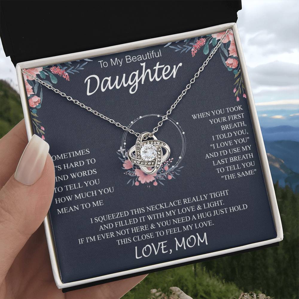 To My Beautiful Daughter sometimes Knot Necklace Template Silver coanh Main up AMZVippppp