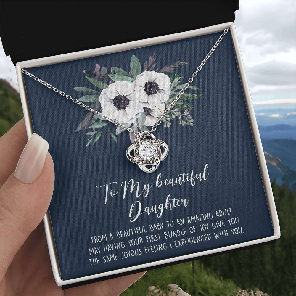 To My beautiful Daughter From Knot Necklace Template Silver coanh Main up AMZVippppp