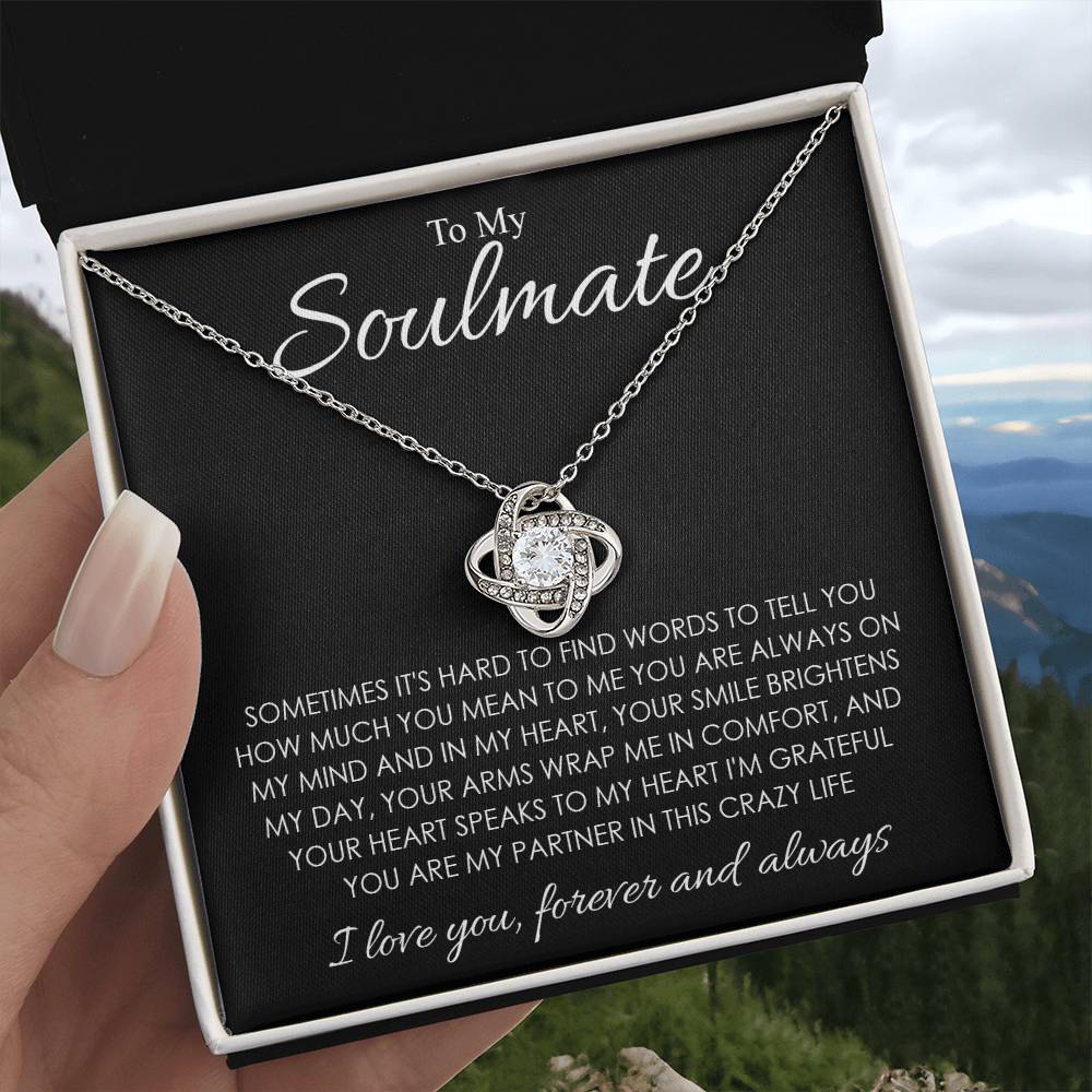 to my soulmate sometimes Knot Necklace Template Silver coanh Main up AMZVippppp