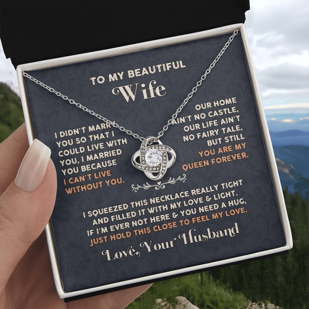Wife love you Husaband Knot Necklace for Granddaughter Vippppp
