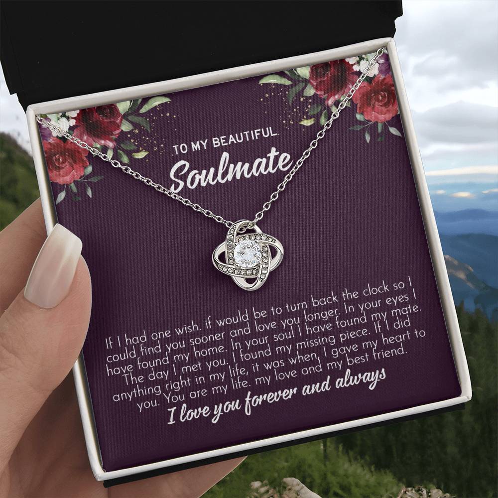 to my beautiful soulmate Knot Necklace Template Silver coanh Main up AMZVippppp