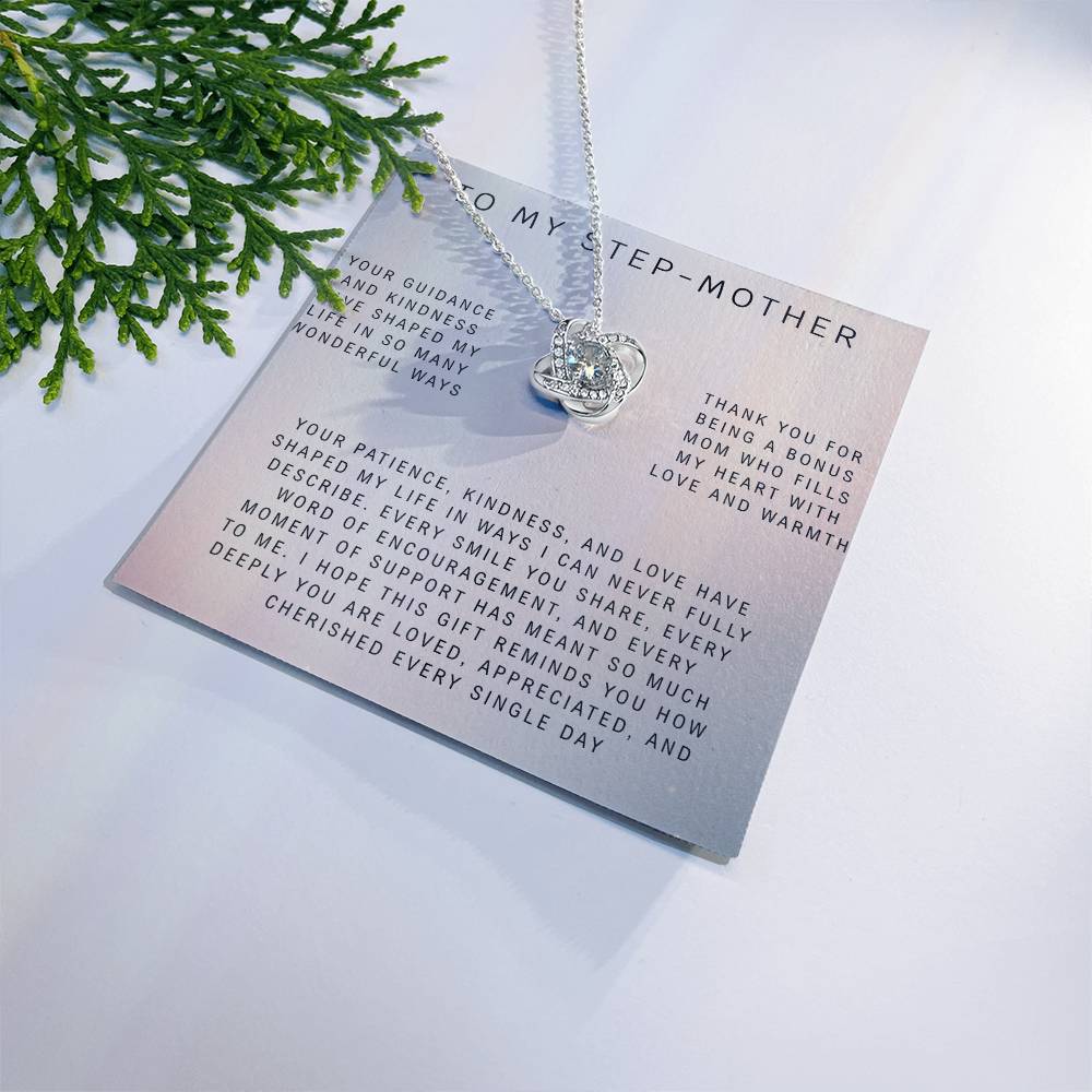 Stainless Steel Heart Necklace for Stepmom – Appreciation Gift from Daughter or Son for Birthday, Mother’s Day