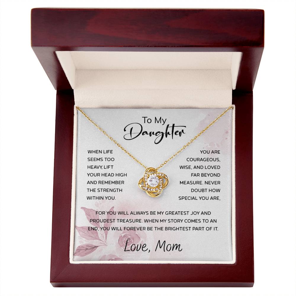 Daughter Gifts from Mom – To My Daughter 925 Sterling Silver Pendant Necklace with Heartfelt Message Card, Birthday Graduation Christmas Jewelry