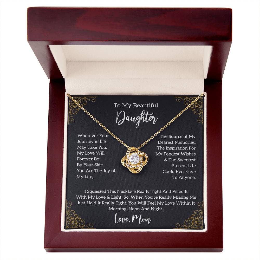 To My Beautiful Daughter Knot Necklace Template Silver coanh Main up AMZVippppp