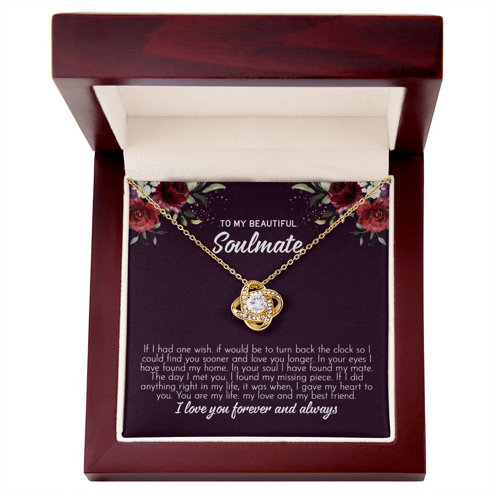 to my beautiful soulmate Knot Necklace Template Silver coanh Main up AMZVippppp