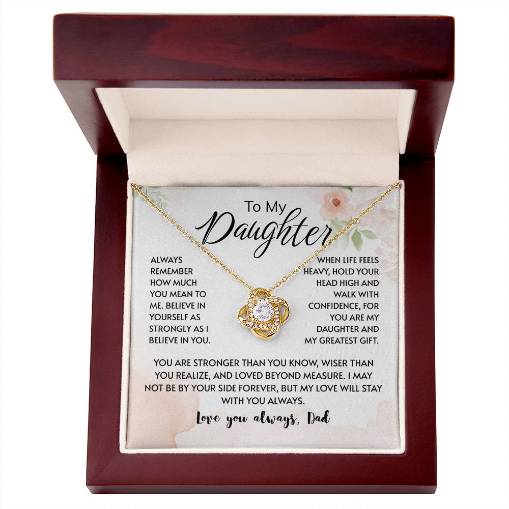To My Daughter Necklace Card – Encouragement Gift from Mom, Jewelry Card with Inspirational Message, Birthday or Graduation Gift
