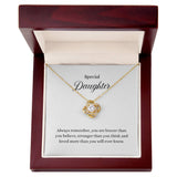 Special Daughter Knot Necklace Template Silver coanh Main up AMZVippppp